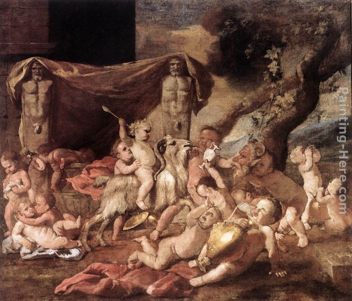 Bacchanal of Putti painting - Nicolas Poussin Bacchanal of Putti art painting